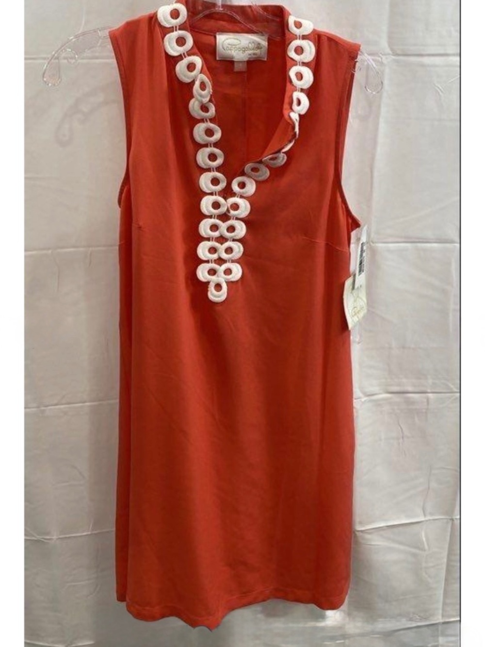 Pappagallo Sleeveless Embroidered Dress, Size 4